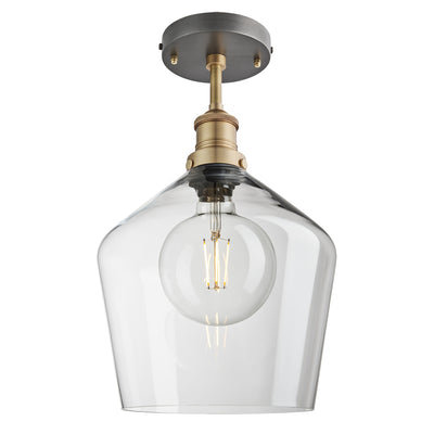 Brooklyn Glass Schoolhouse Flush Mount - 10 Inch - Low Ceiling Semi-Flush Mount Lights - Industville Lighting UK