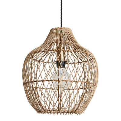 Natural 14-Inch Pendant Lighting Pear Coastal CO-RA-PP14-N