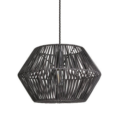 Hex Boho Design 15-Inch Black Pendant Light by Industville - Design Code BH-RA-HXP15-BK