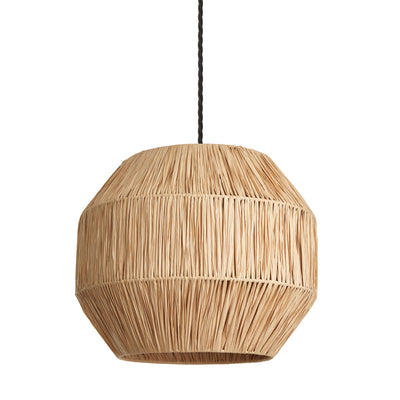 Globe Raffia Ceiling Pendant Light in 16 inch in Natural, Product Code RA-GLP16-N