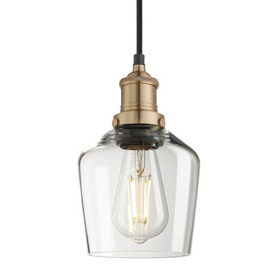 Pendant_Clear_Glass_Industville_Lighting_Schoolhouse_Brass_Holder_Brooklyn_BR-GLSHP5-CL-BH