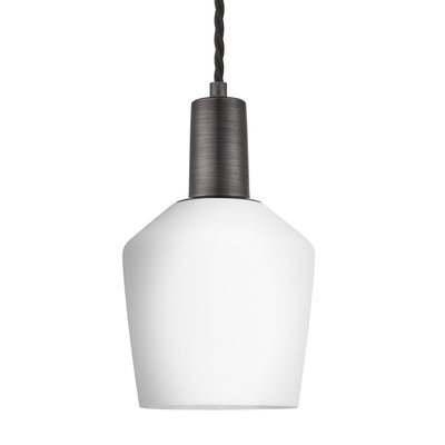 Sleek Opal Glass Schoolhouse Pendant Light - 5.5 Inch - Clearance - Industville Lighting UK