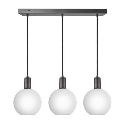 Sleek Opal Glass Globe 3 Wire Cluster Lights - 7 inch - White - Chandelier & Cluster Lights - Industville Lighting UK