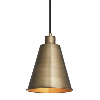 Albany Brass Funnel Pendant Light in 8 Inch