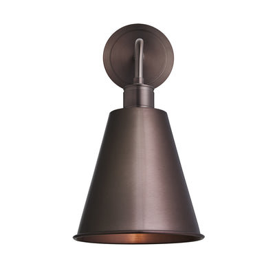 Albany Funnel Wall Light - 8 Inch - Bronze Lights - Industville Lighting UK