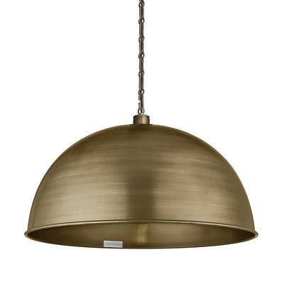 Albany Giant Dome Pendant Light - 24 Inch - Brass - Brass Chain Holder - Restaurant & Bar Lights - Industville Lighting UK