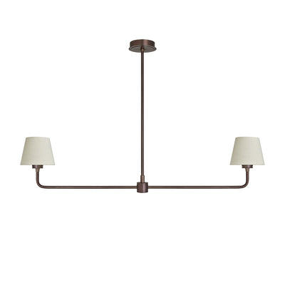Albany Double Pendant Light with Natural Cotton Shades in Bronze, Product Code AL-P-D-BZ-EM-S-NC-GB