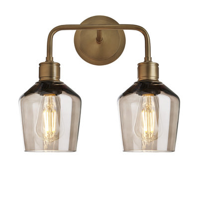 Albany Glass Schoolhouse Double Wall Light - 5.5 Inch - Barkers Home of Interiors Showroom - Industville Lighting UK