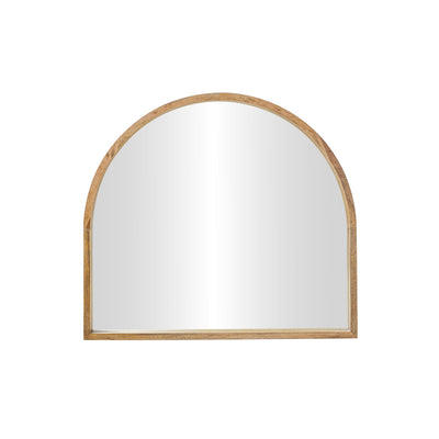 Bramley arch wall mirror with natural wood frame, 39-inch