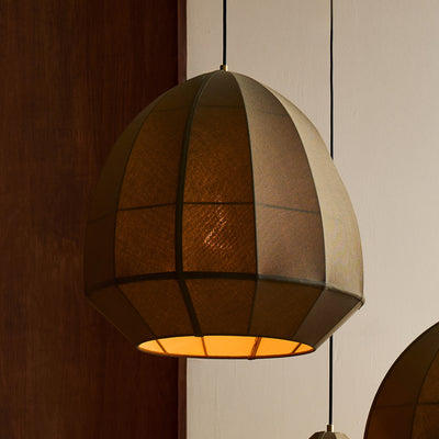 Burnham Fabric Dome Pendant Light in 20 Inch with Olive Green Finish