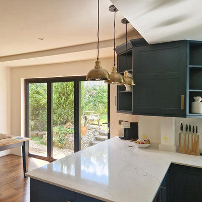 Brass with Brass Holder Brooklyn Dome Pendant - 8 Inch - Industville BR-DP8-B-BH