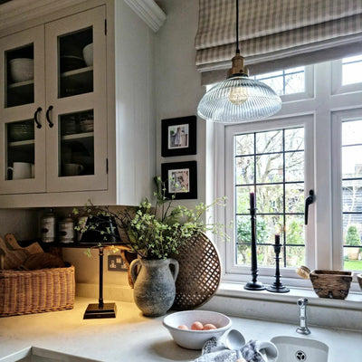 Brooklyn Glass Dome Pendant Light in 12 Inch with Brass Finish Holder, product code is BR-GLDP12-BH