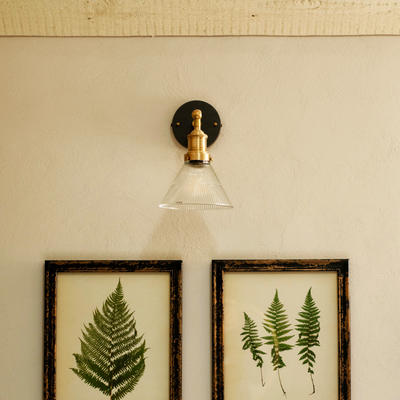 Glass Funnel with Brass Holder Brooklyn Wall Light - 7 Inch BR-GLFWL7-BH