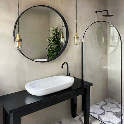 Brass Holder Brass Ring Brooklyn Outdoor and Bathroom Pendant, Product code is BR-IP65-P-BH-BR