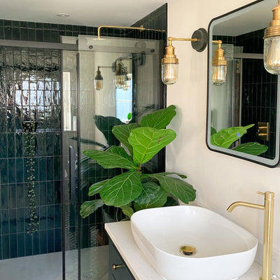 Brass Holder Brass Ring Brooklyn Outdoor & Bathroom Wall Light - BR-IP65-WL-BH-BR