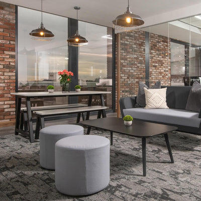 Pewter with Pewter Holder and Cage Brooklyn Step Pendant - 16 Inch - BR-SP16-P-PH-CG