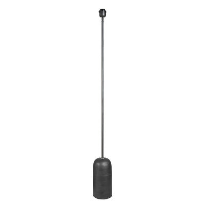 Maribo Black Wooden Cone Floor Lamp - Black & Pewter - Base Only - Clearance - Industville Lighting UK