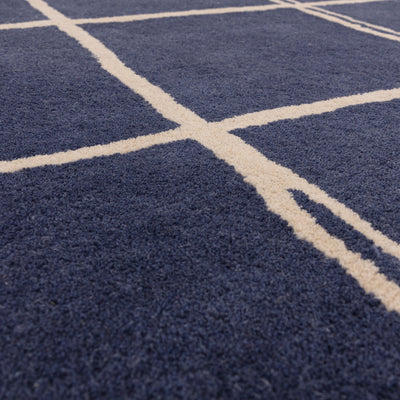 Contemporary Blue Cubitt Handtufted Wool Rug Industville RG-44-HTW-BL