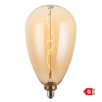 Giant LED Soft Filament Dimmable Bulb, 4W E27 S173 in Amber finish