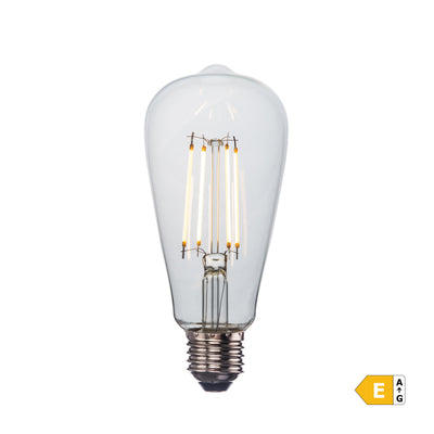 LED Edison Dimmable Bulb - 8W E27 Pear ST64 - Clear
