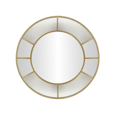 Fenton Round Wall Mirror - 31 Inch - Aged Brass - Homeware - Industville Lighting UK