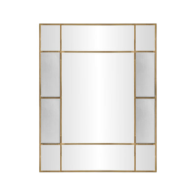 Fenton Rectangular Wall Mirror - 35 Inch - Aged Brass - Homeware - Industville Lighting UK