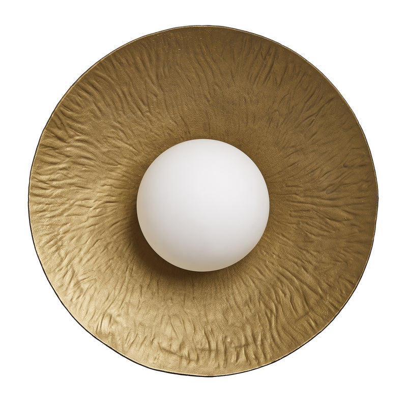 Brass and Black Flume Diffuser Wall Light - 12 Inch - FH-WL12-B-BK
