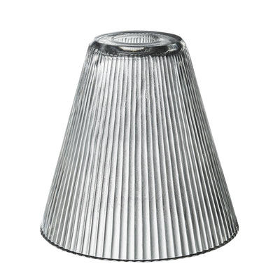 Ribbed Clear Glass Funnel Shade in 8 Inch