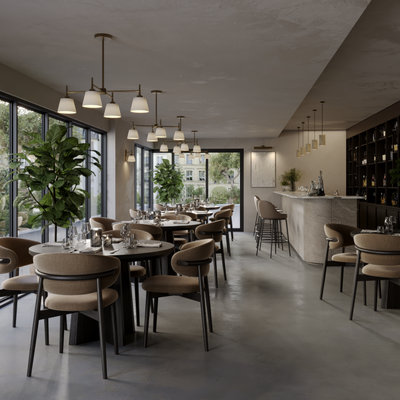 Henley 4 Arm Pendant Light - Natural Cotton Shades - Bronze Lights - Industville Lighting UK