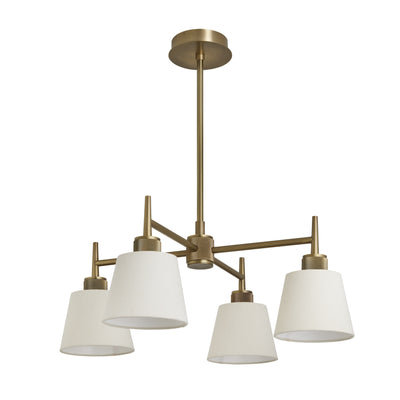 Henley 4 Arm Pendant Light - Natural Cotton Shades - Chandelier & Cluster Lights - Industville Lighting UK
