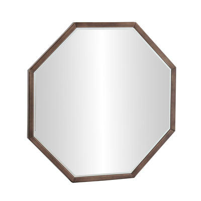 Henley octagonal wall mirror with bronze frame, 33-inch