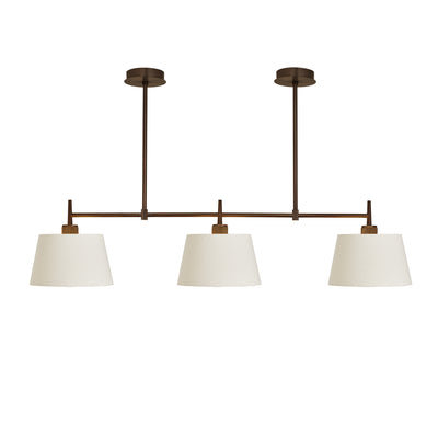 Henley Triple Bar Pendant Light - Natural Cotton Shades - Farmhouse Lighting - Industville Lighting UK