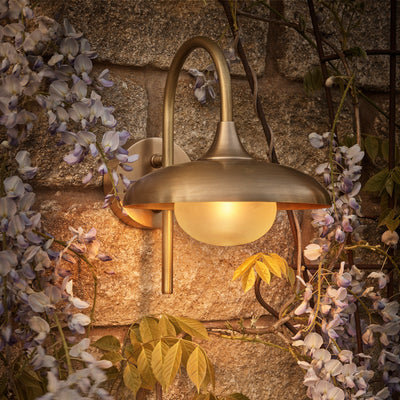 Hayle Outdoor & Bathroom Wall Light - Brass - Outdoor IP65 Lights - Industville Lighting UK