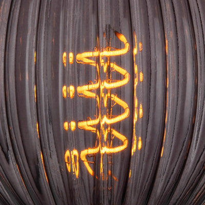 4W E27 dimmable LED spiral Edison bulb with fluted glass smoke grey finish globe