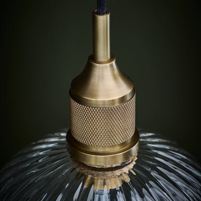 Noho Glass Ribbed Globe Pendant Light - 6 Inch - Noho Lighting - Industville Lighting UK