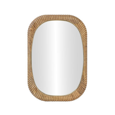 Kingham Rectangular Wooden Wall Mirror - 22 Inch - Natural - Homeware - Industville Lighting UK
