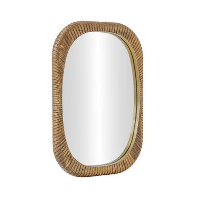 Kingham rectangular wall mirror with natural wooden frame, 22-inch