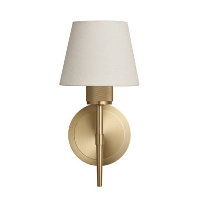 Knurled Empire Torch Wall Light - Light Natural Cotton - Brass - Restaurant & Bar Lights - Industville Lighting UK