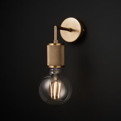 Brass Knurled Edison Wall Light - Industville KN-EWL-B