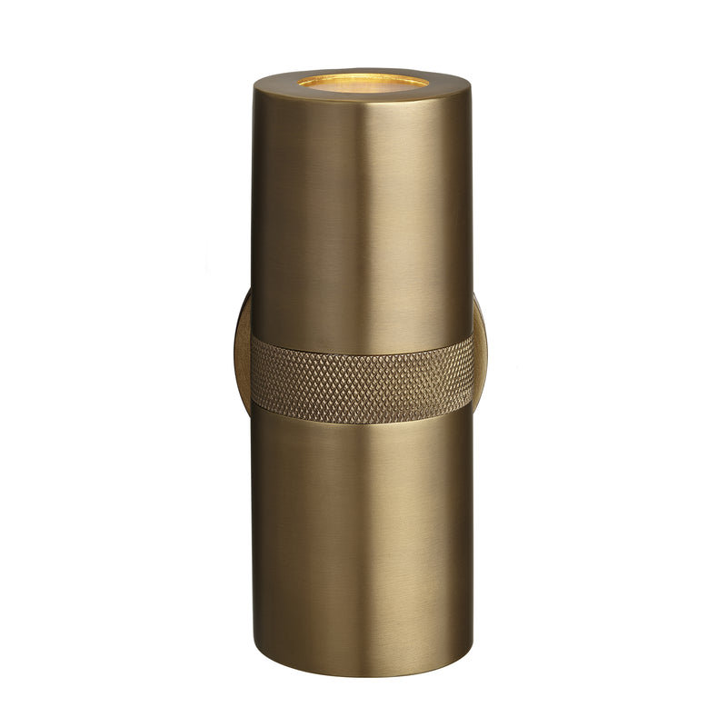 Knurled Outdoor & Bathroom Up Down Spot Light - Brass - Outdoor IP65 Lights - Industville Lighting UK