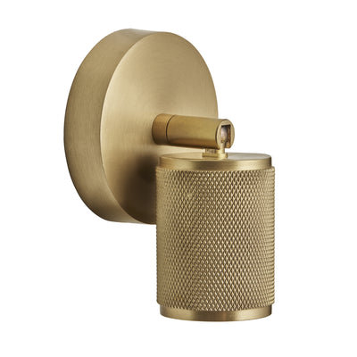 Knurled Spotlight - Single - Brass - Low Ceiling Semi-Flush Mount Lights - Industville Lighting UK