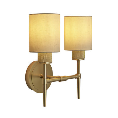 Knurled Cylinder Torch Double Wall Light - Light Natural Cotton - Restaurant & Bar Lights - Industville Lighting UK