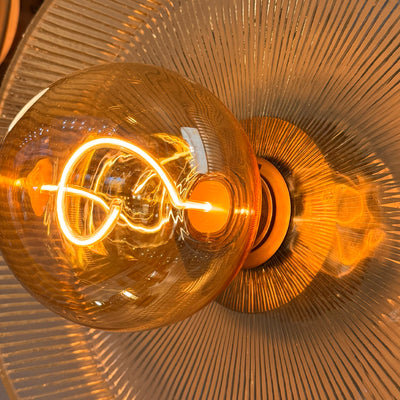 LED Twisted Filament Dimmable Bulb - 5W E27 Globe G125 - Amber - Decorative Lighting - Industville Lighting UK