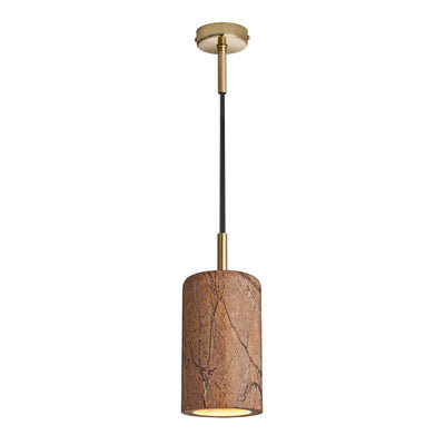 Marble Cylinder Pendant Light - 4 inch - Amber - Restaurant & Bar Lights - Industville Lighting UK