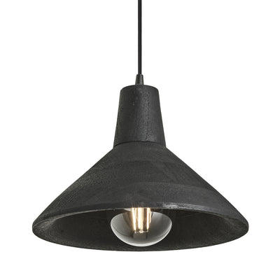 Black Maribo Wooden Pendant Light - 12 inch
