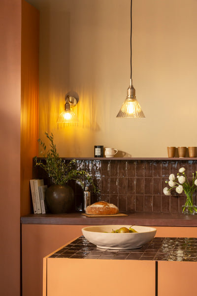Noho Glass Ribbed Funnel Pendant Light - 7 Inch - Noho Lighting - Industville Lighting UK