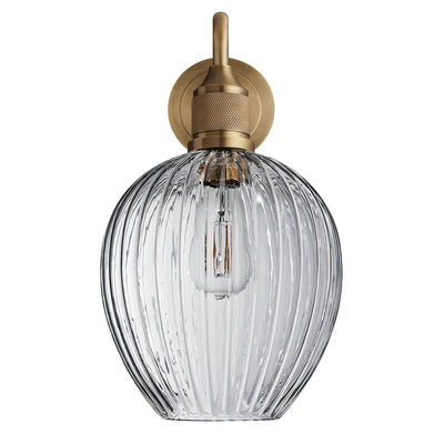 Noho Glass Ribbed Tulip Swan Neck Wall Light - 9 Inch - Noho Lighting - Industville Lighting UK