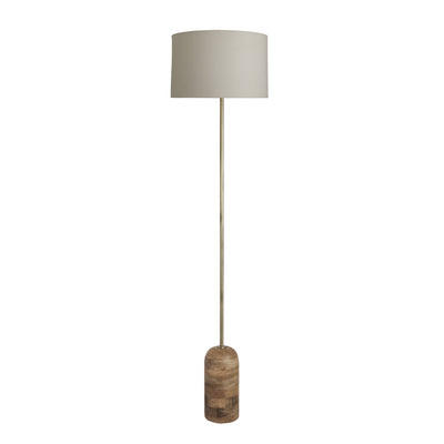 Maribo Wooden Cone Floor Lamp - Natural & Brass