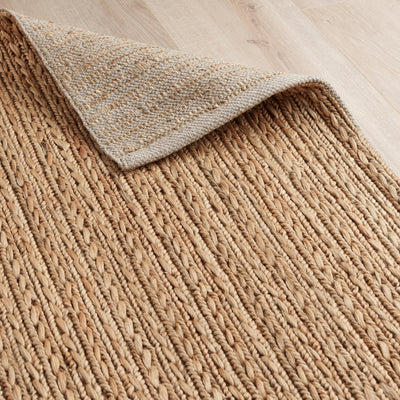 Goole Hand Woven Jute Rug in Natural & Cream with Measurements 170 x 240 cm, Product Code RG-13-HWJ-N-CR-L