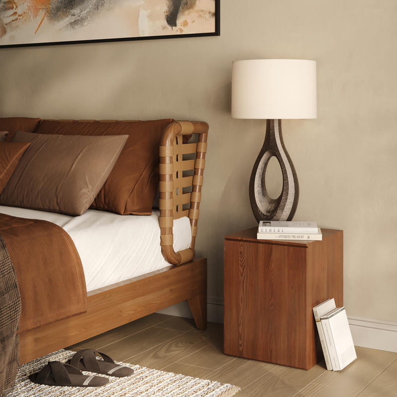 Ornate Ellipse Table Lamp in Brass with Natural Cotton Drum Shade